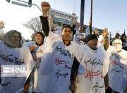 کفن‌پوشی مردم بابلسر در محکومیت رژیم صهیونیستی
